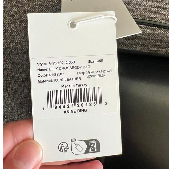 NEW Anine Bing Elly Crossbody bag in black NWT - Picture 9 of 13